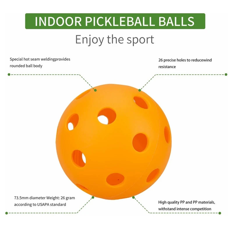 Indoor Pickleball Balls Paddle Ball 26 Holes Pickleball Sport Training